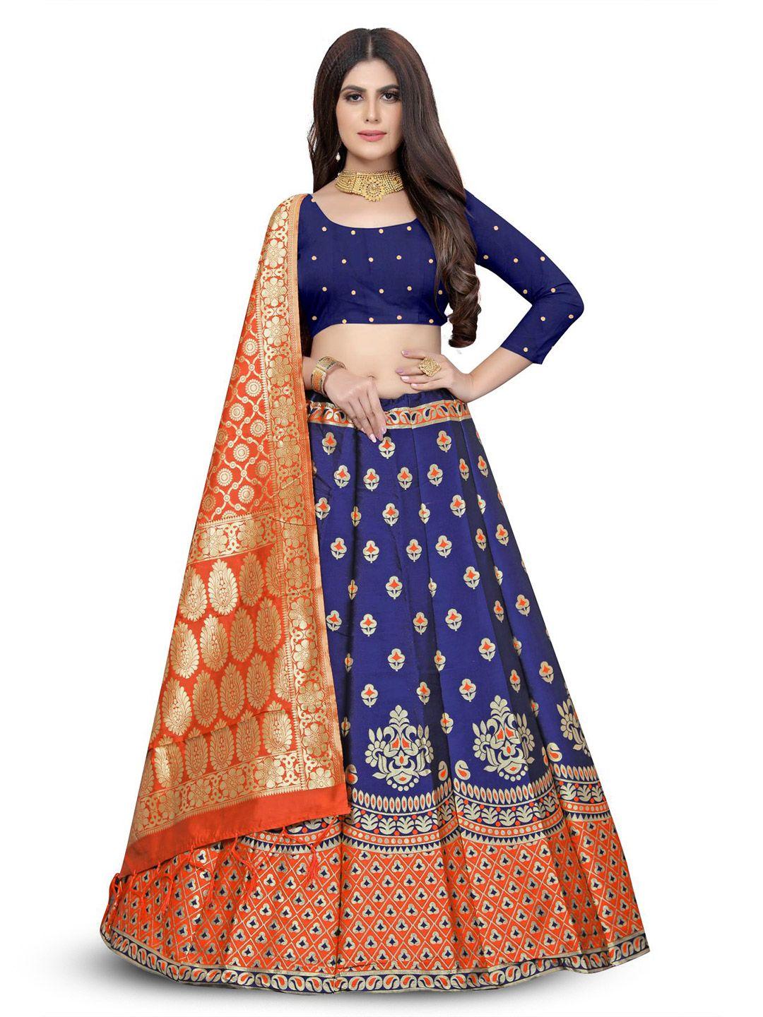 rujave semi-stitched lehenga & unstitched blouse with dupatta