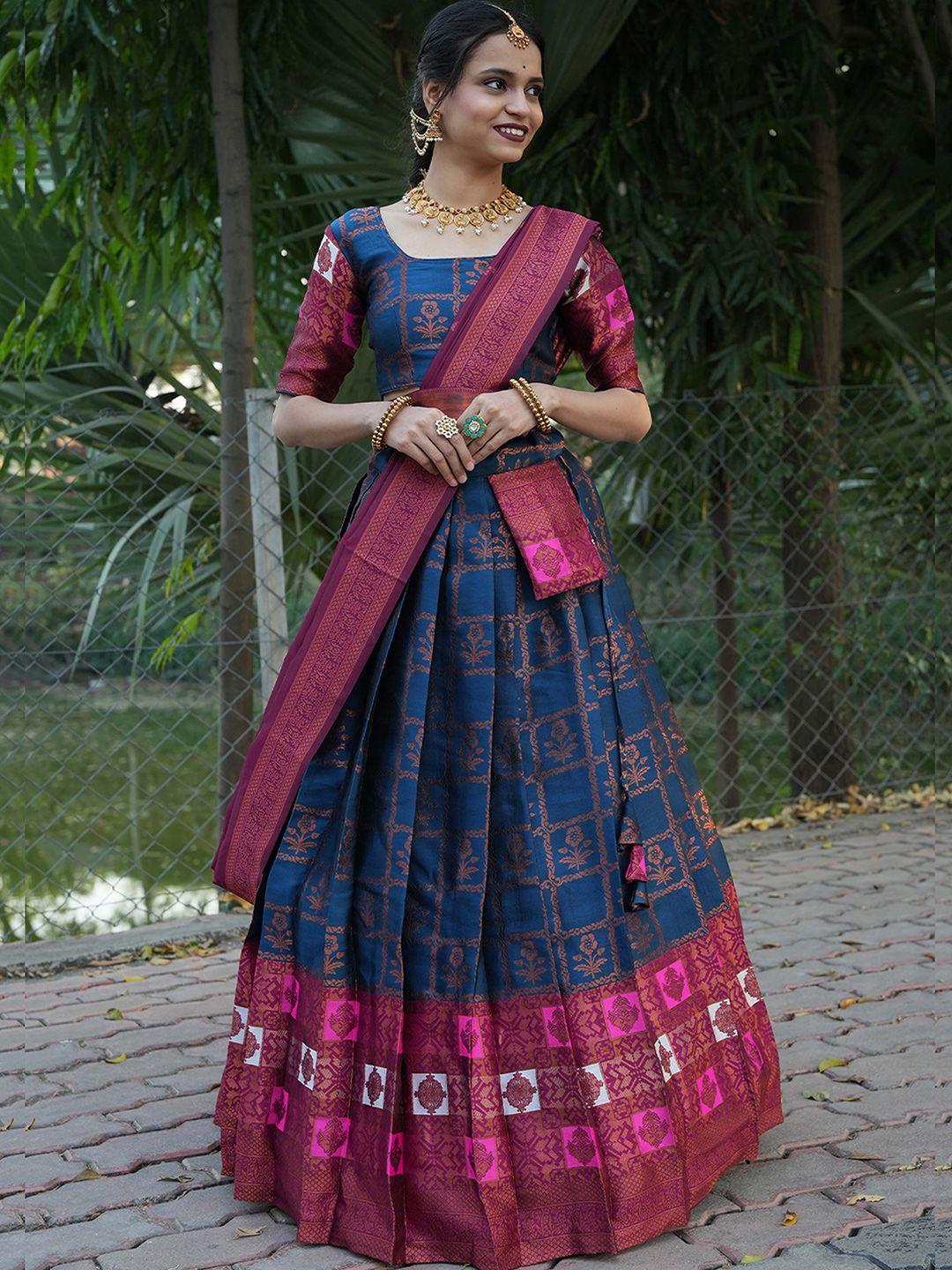 fabcartz semi-stitched lehenga & unstitched blouse with dupatta