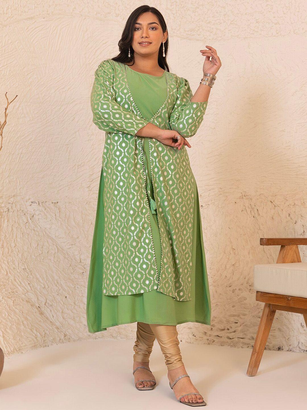 xl love by janasya women ethnic motifs flared sleeves crepe kurta