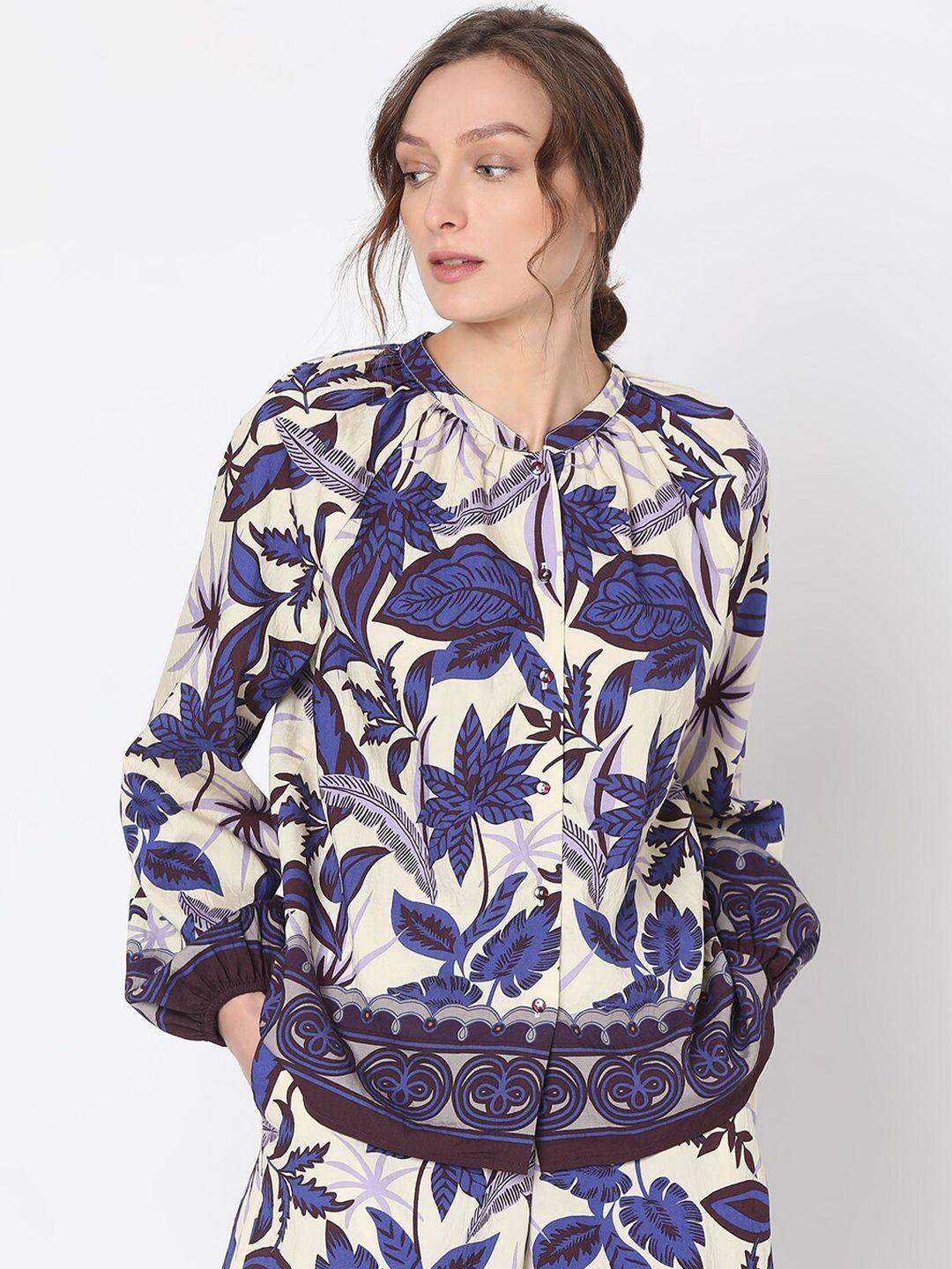 vero moda women floral opaque printed casual shirt