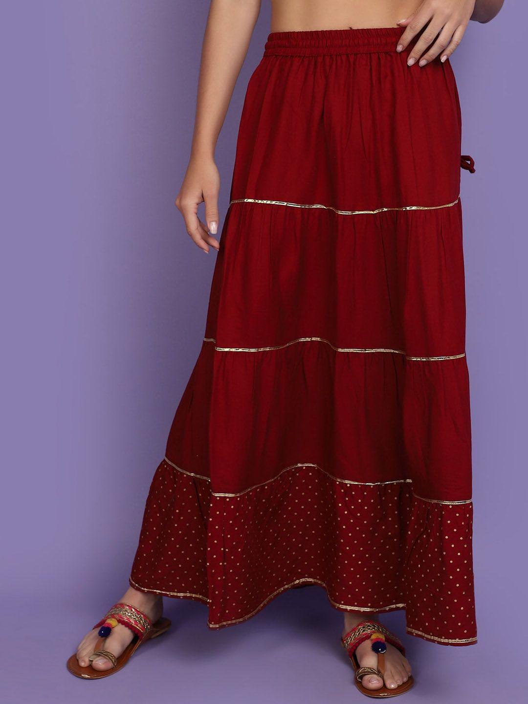 v-mart printed flared maxi skirts