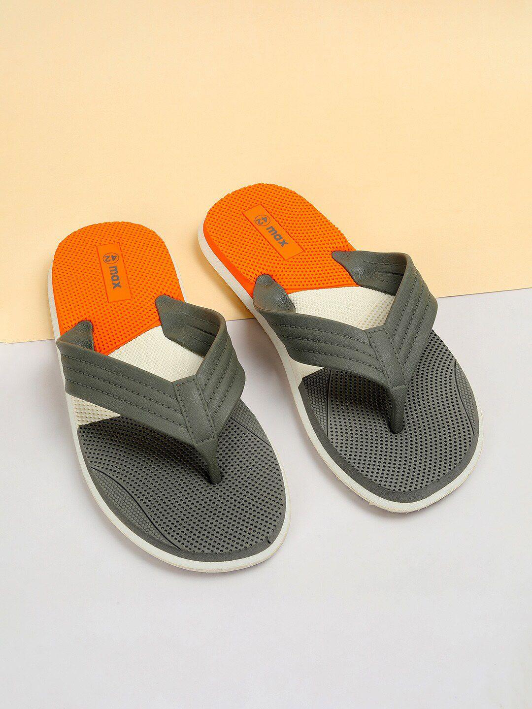 max men colourblocked thong flip-flops