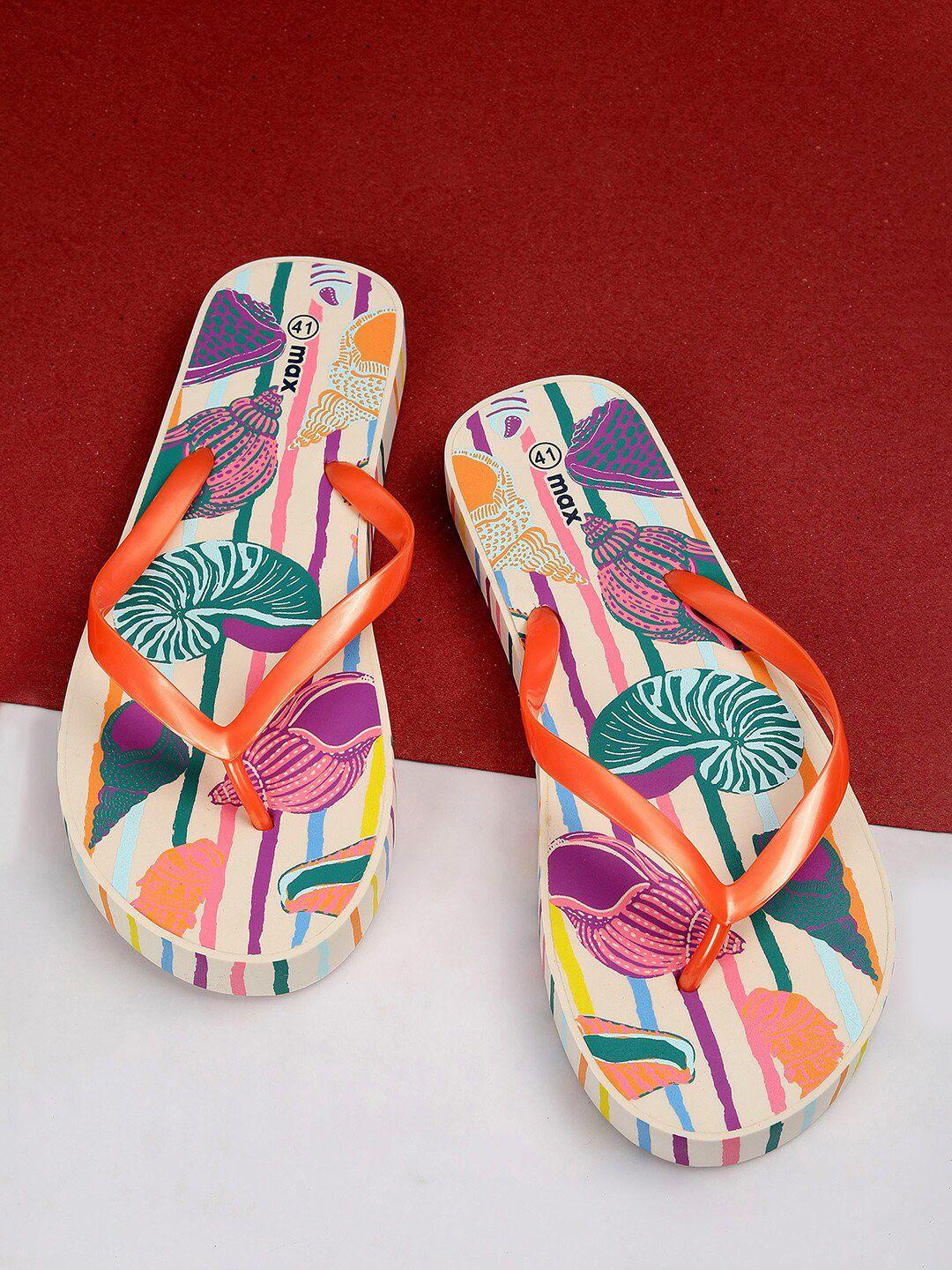 max women printed thong flip-flops