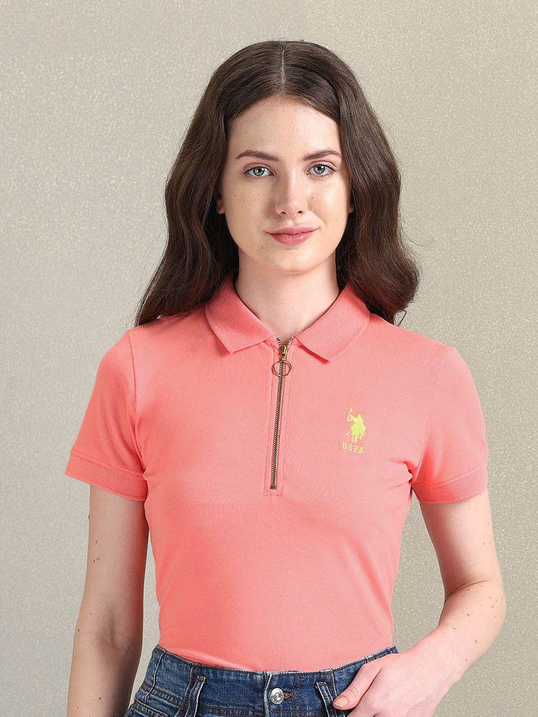 u.s. polo assn. women polo collar cotton t-shirt