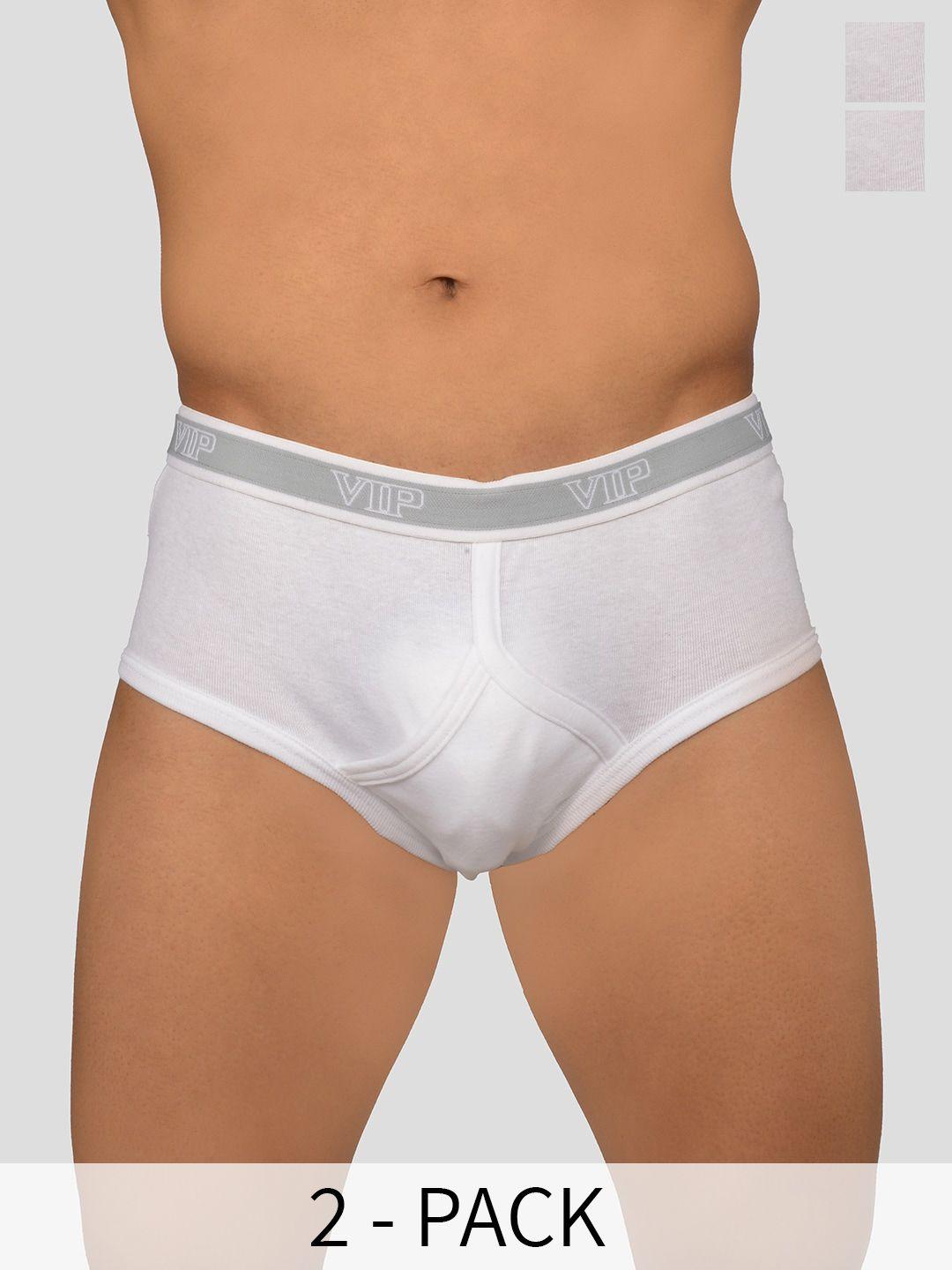 vip men pack of 2 pure cotton mid-rise basic briefs vp-mi-bf-signr-10p-80-po2