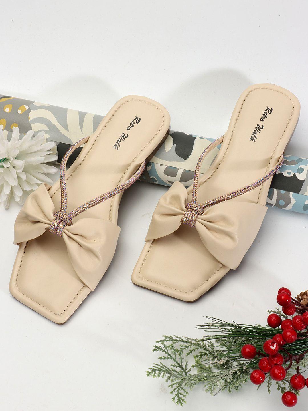 retro walk women open toe flats with bows