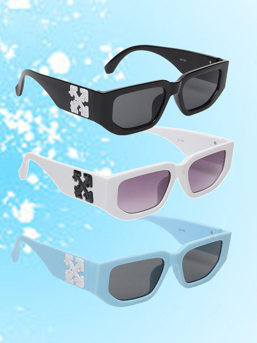 epicink hob unisex pack of 3  square sunglasses with uv protected lens