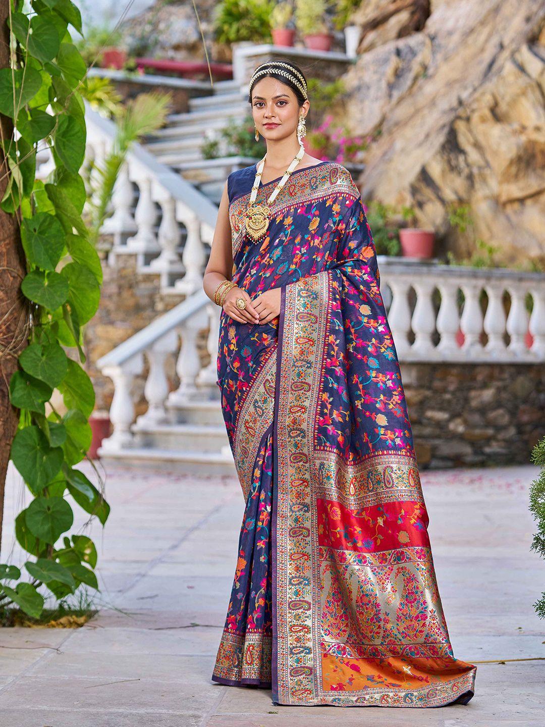 swornof floral woven design zari saree