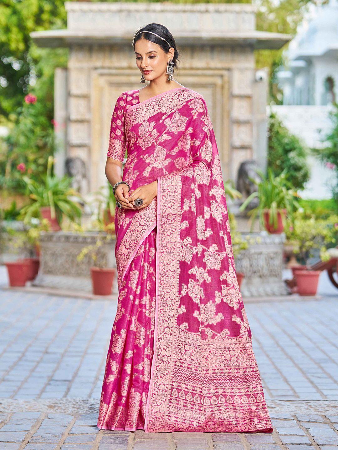 swornof floral woven design zari saree