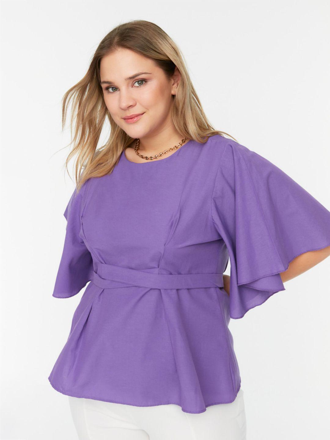 trendyol plus size flared sleeves top