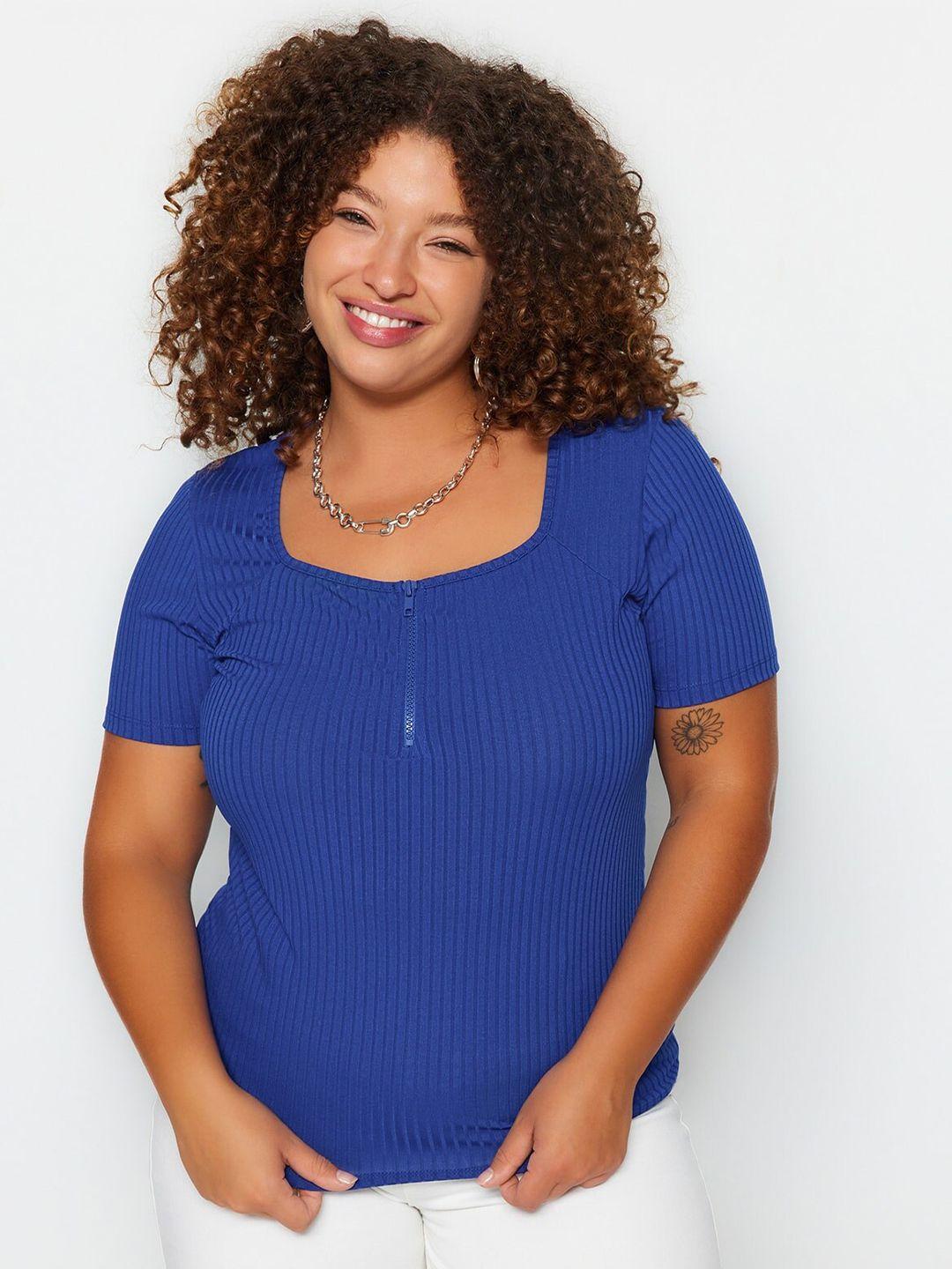 trendyol plus size square neck top