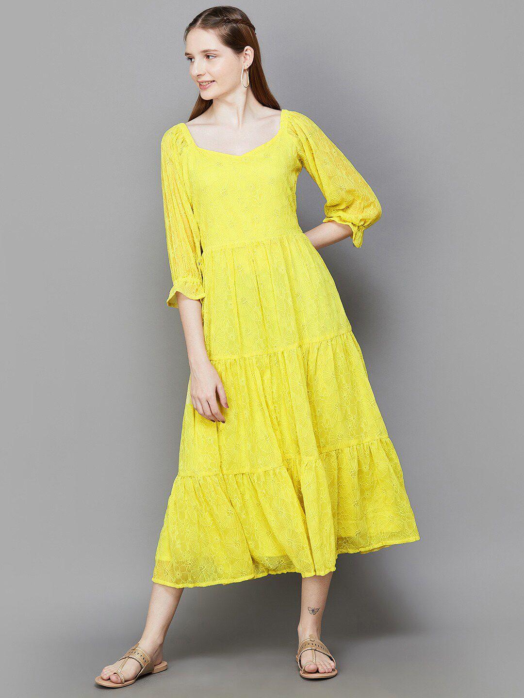 colour me by melange a-line midi dress