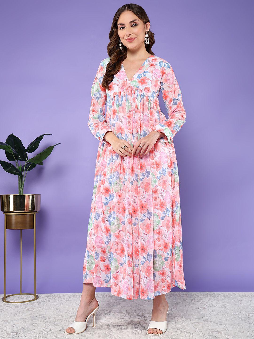 baesd floral print chiffon maxi midi dress