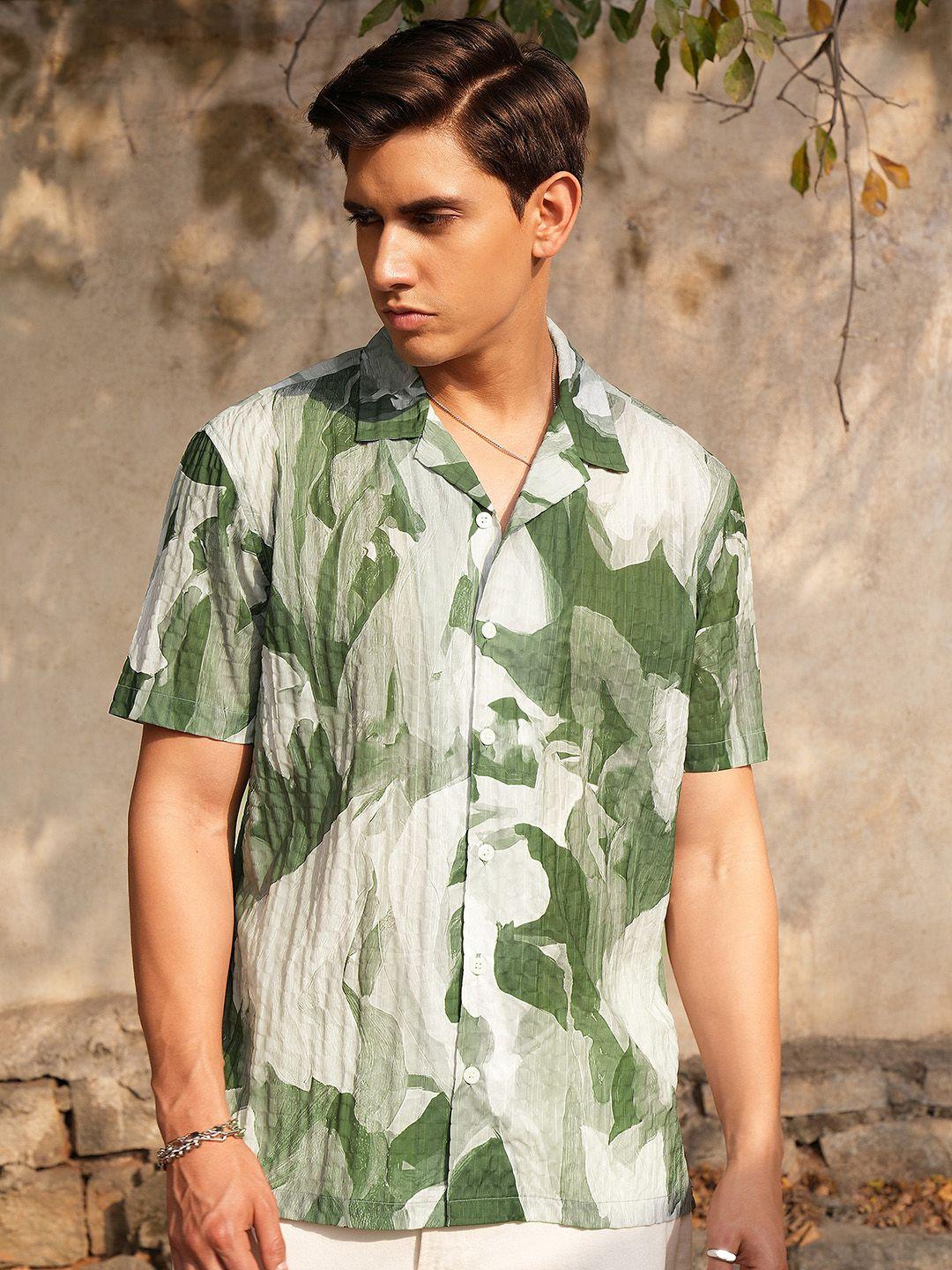 locomotive men opaque printed casual shirt