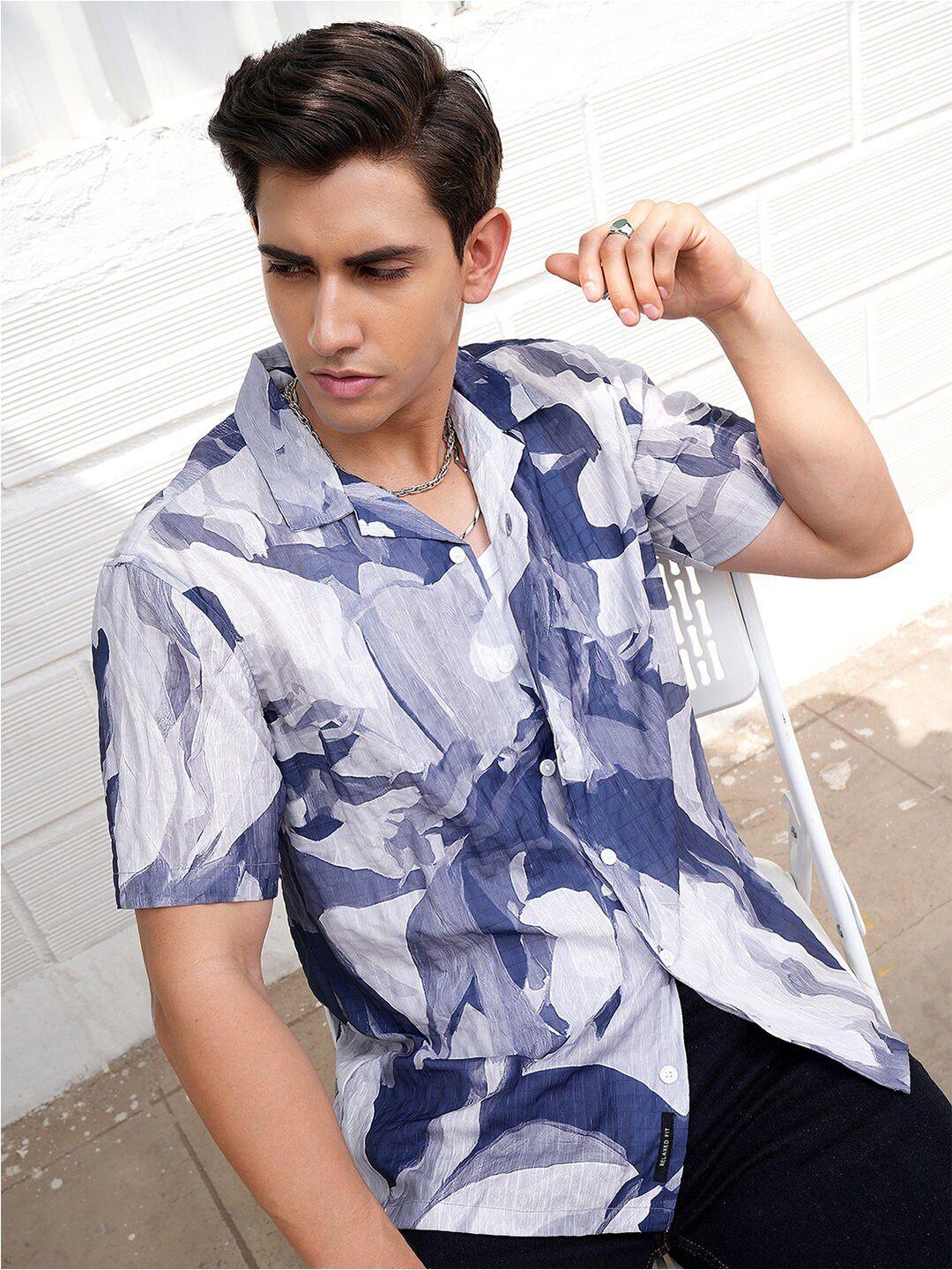 locomotive men opaque printed casual shirt