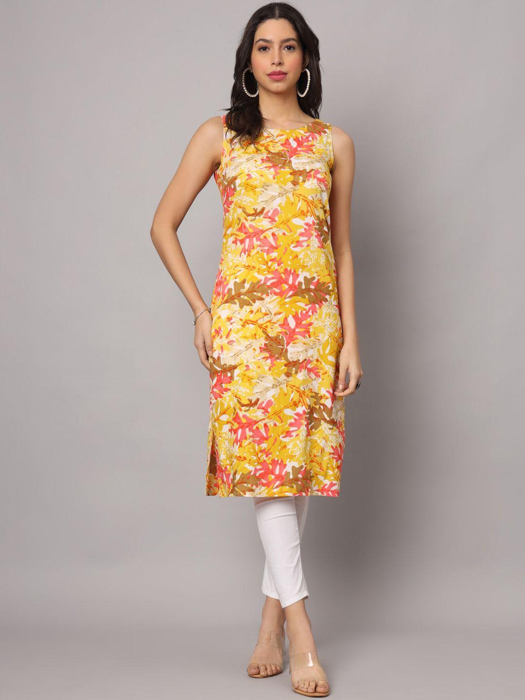 kalini floral printed cotton straight kurta