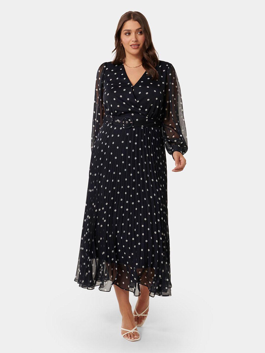 forever new polka dot print fit & flare midi dress