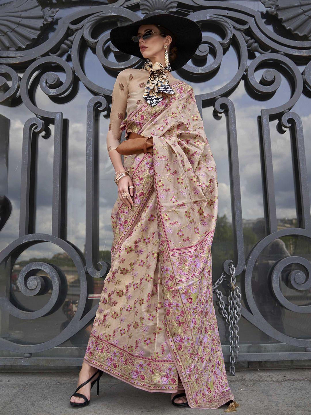 mitera woven design zari organza banarasi saree