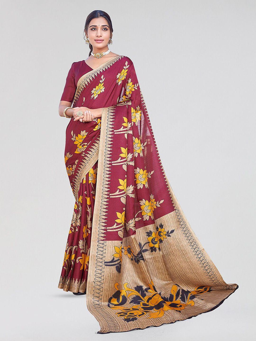 yashika floral art silk mysore silk saree