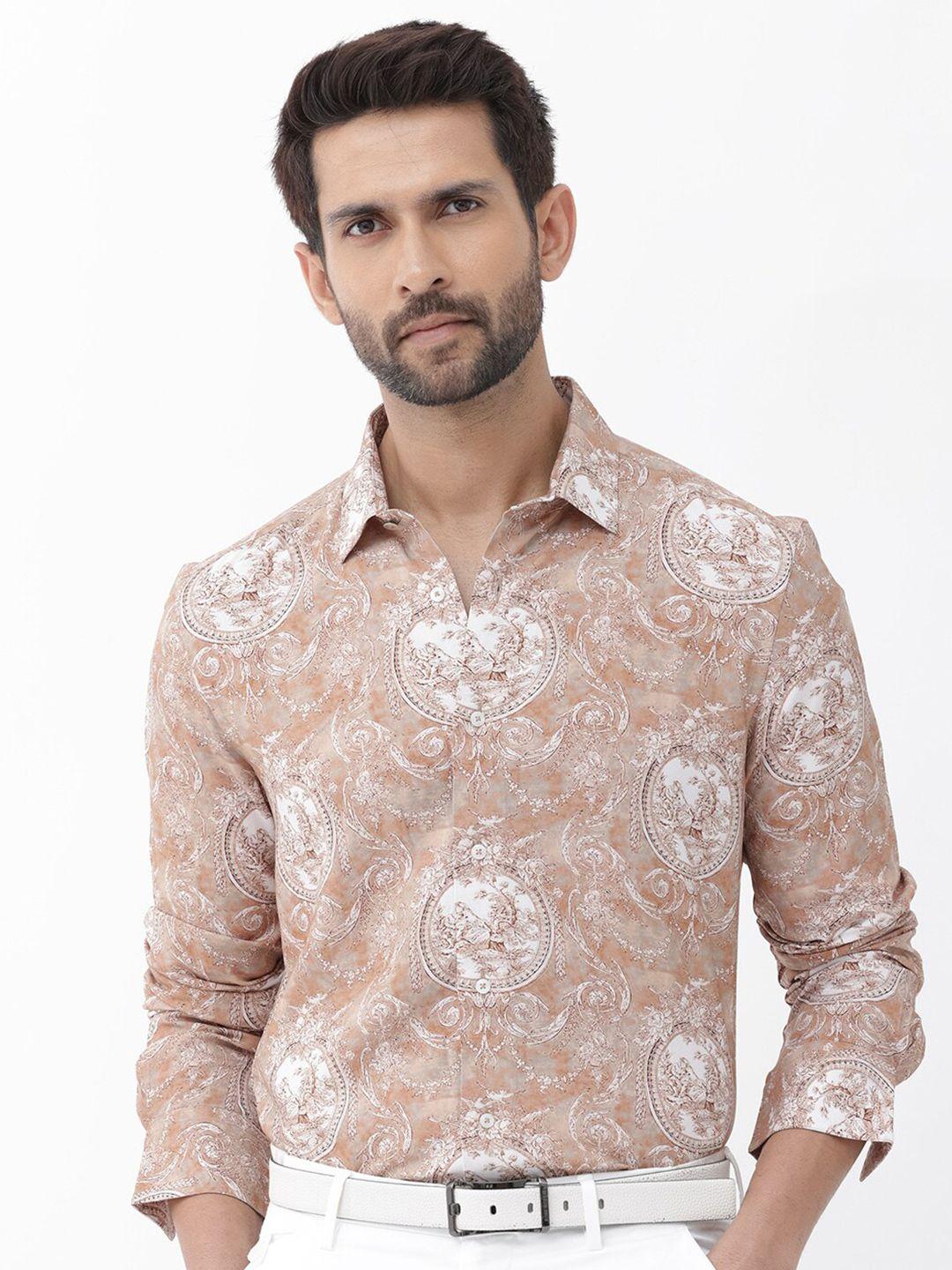 rare rabbit standard ethnic motifs printed casual shirt