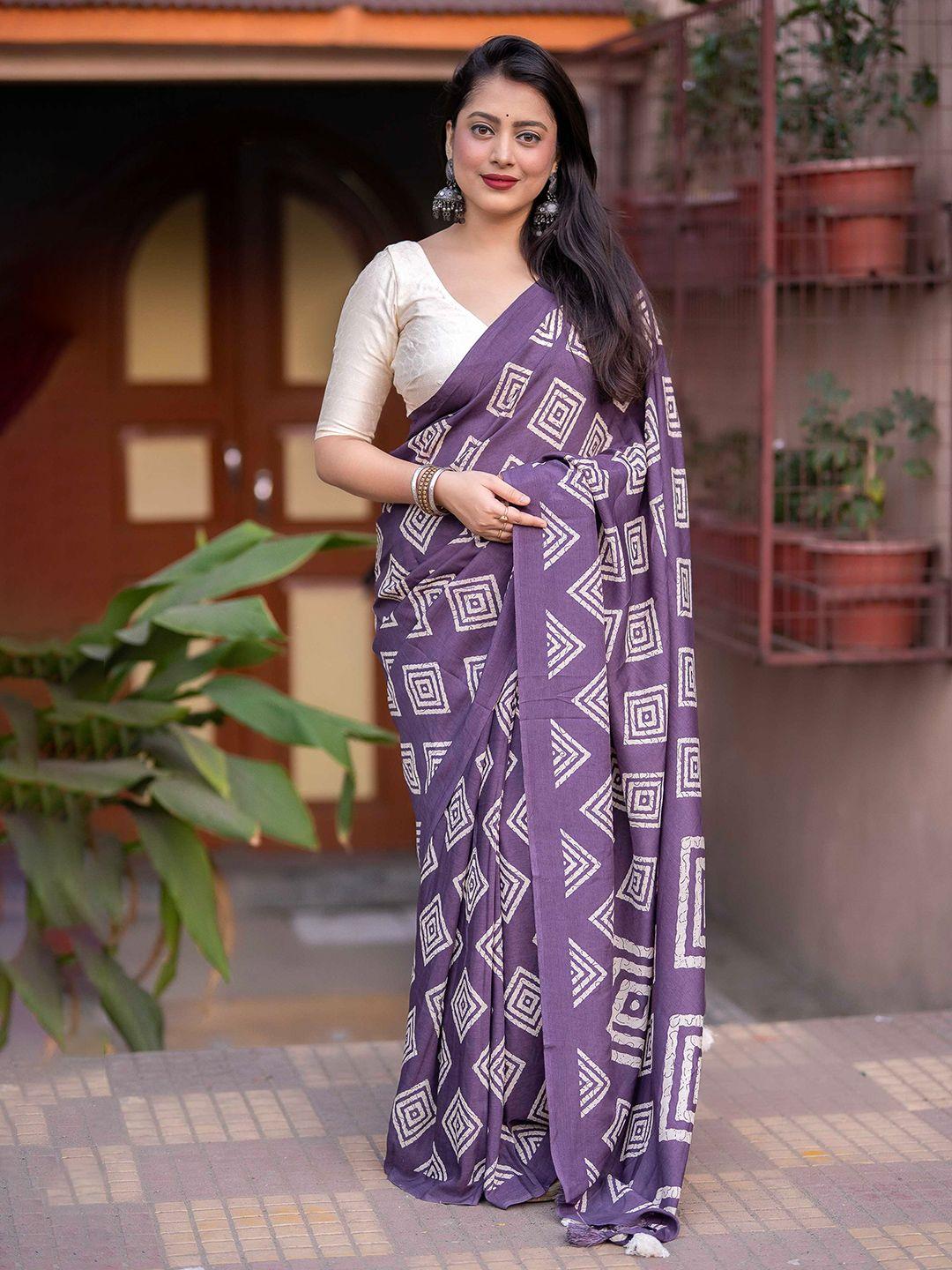 mitera geometric printed saree