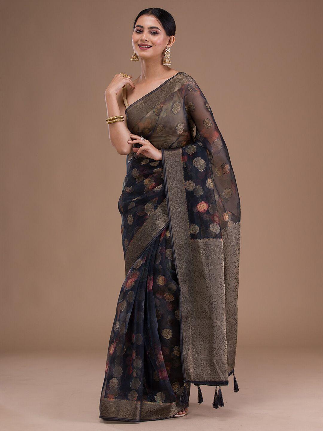 koskii floral zari tissue saree