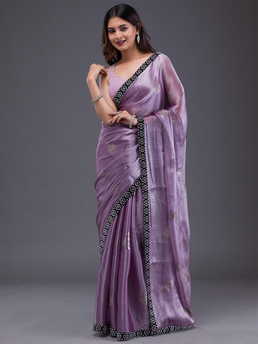 koskii floral embroidered poly chiffon saree