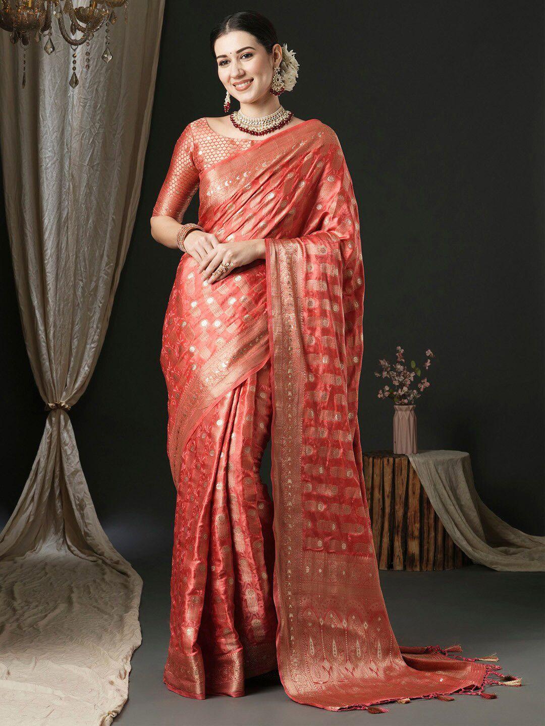 anouk ethnic motifs zari satin banarasi saree