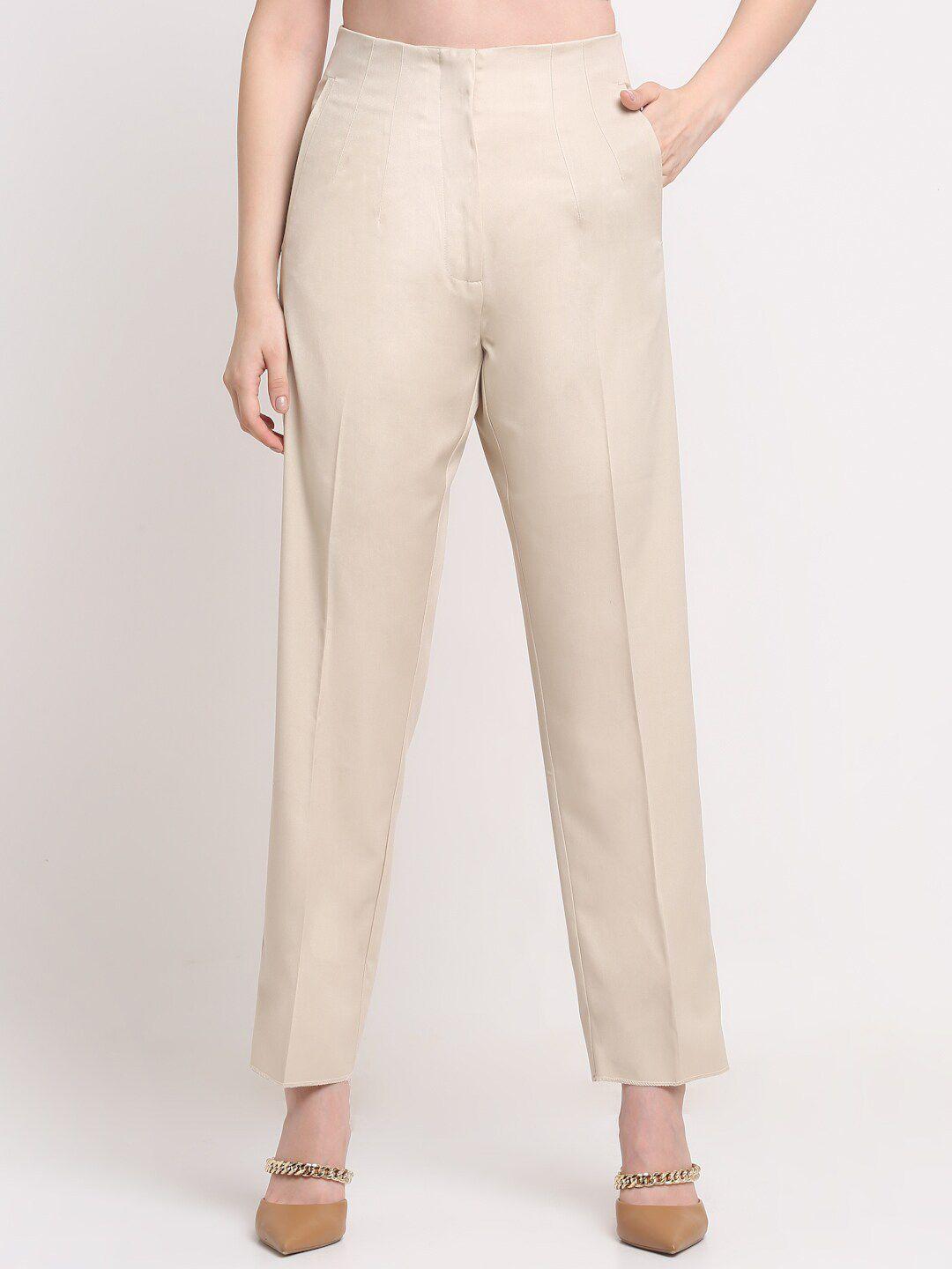 ennoble women smart high-rise easy wash trousers