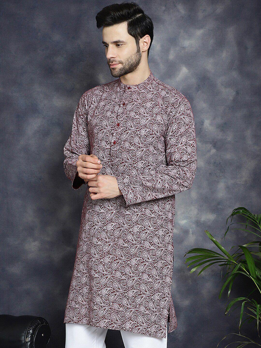 anouk men thread work kurta