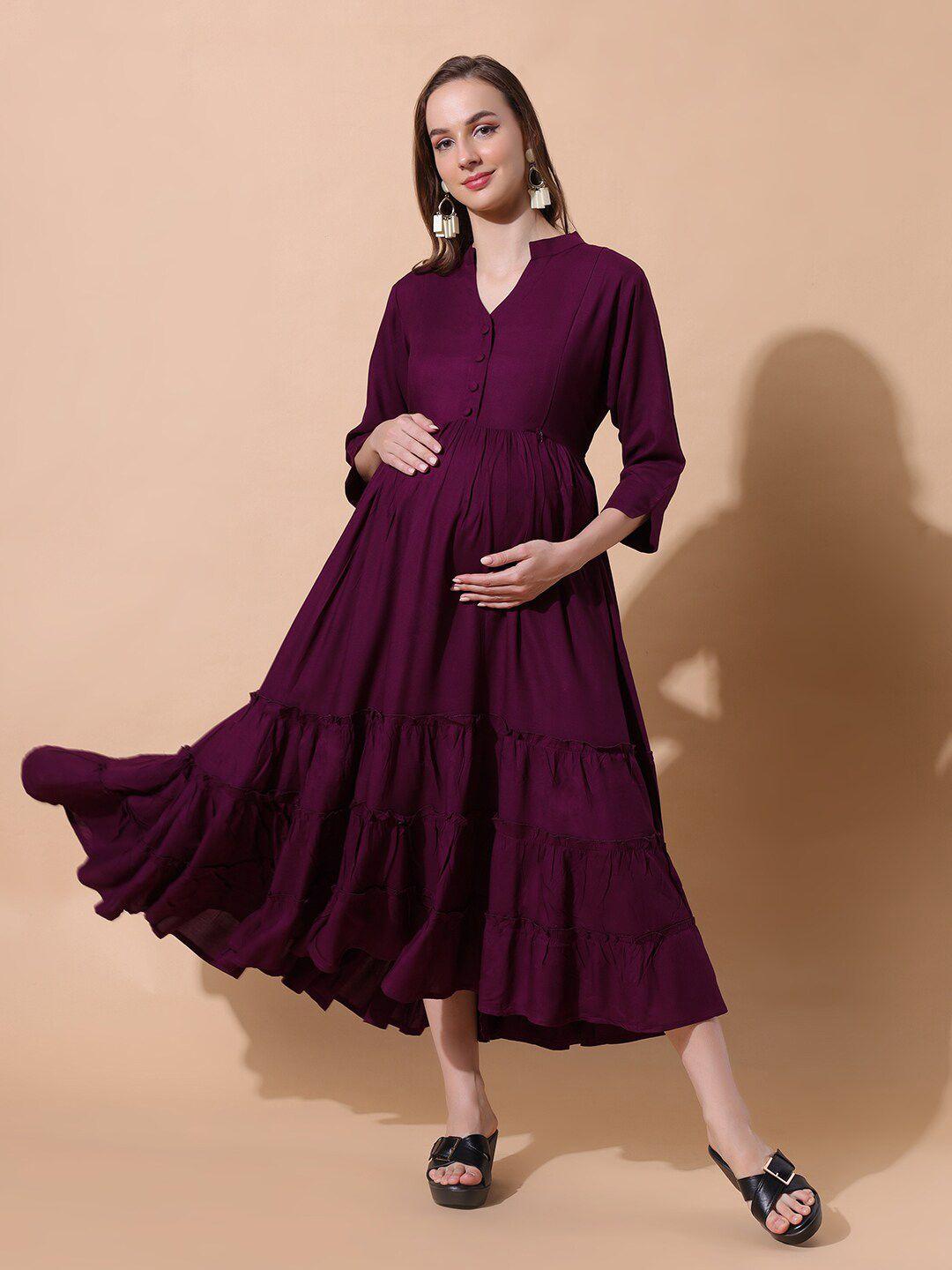 aanyor maternity a-line midi dress