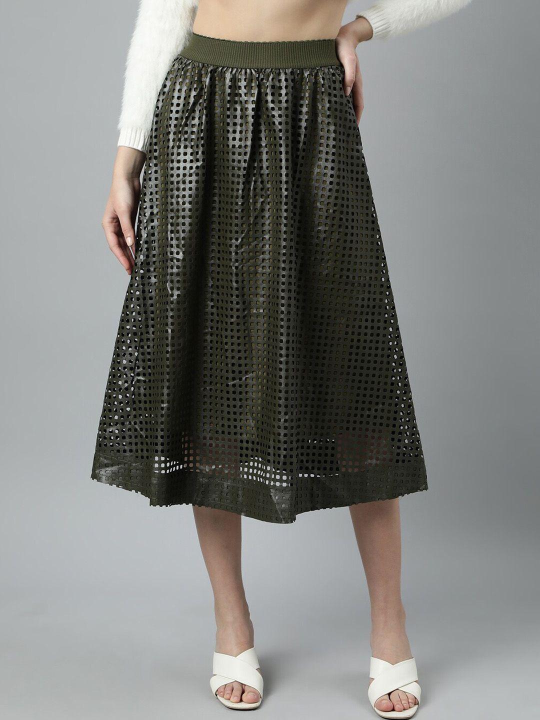 showoff self designed flared midi skirt