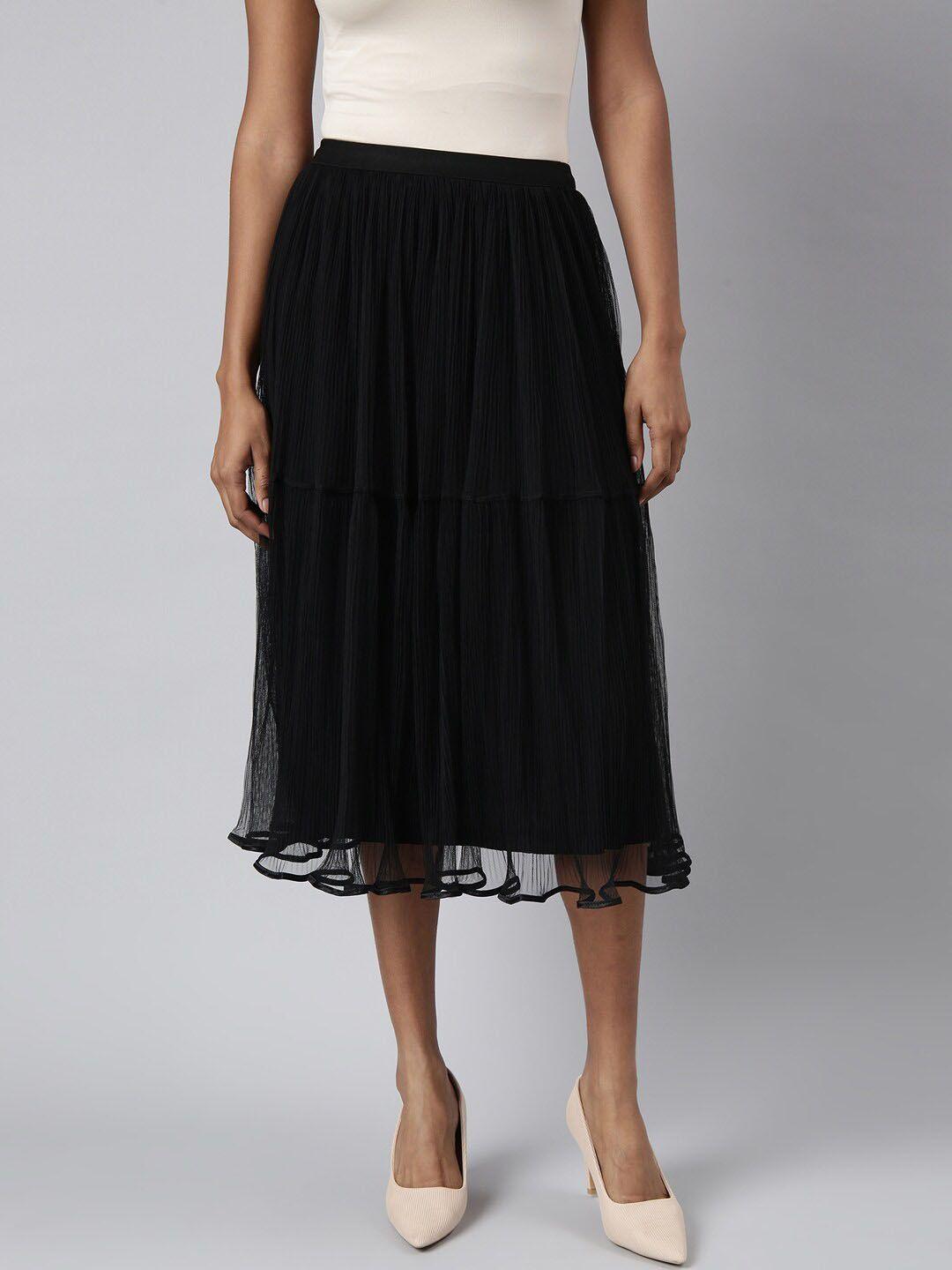 showoff flared midi skirt