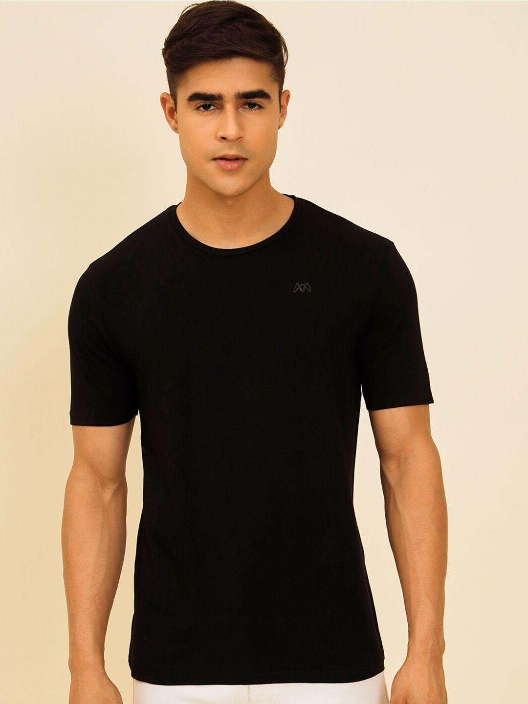 muwin round neck regular sleeves pure cotton t-shirt