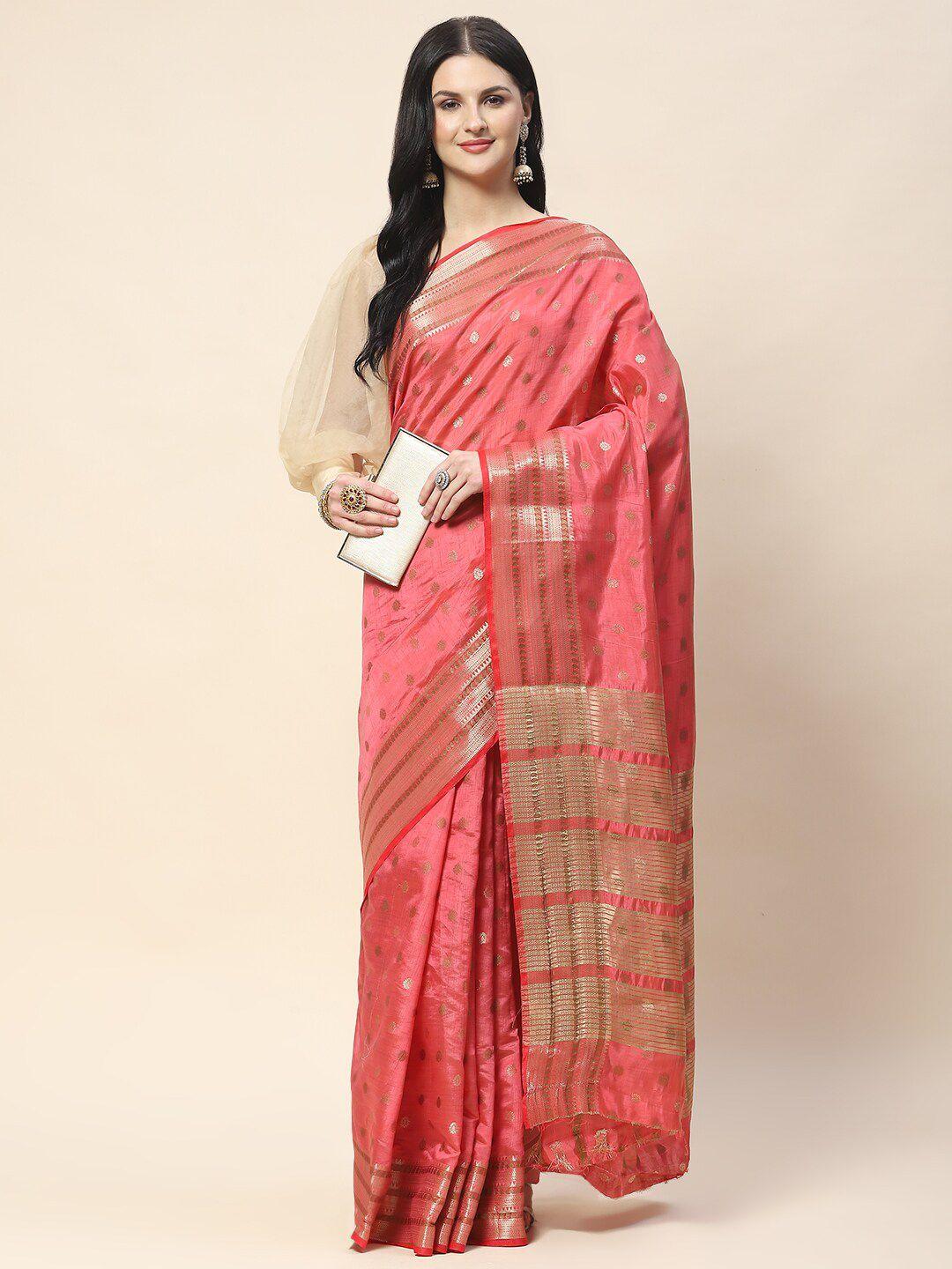 meena bazaar woven design zari art silk saree