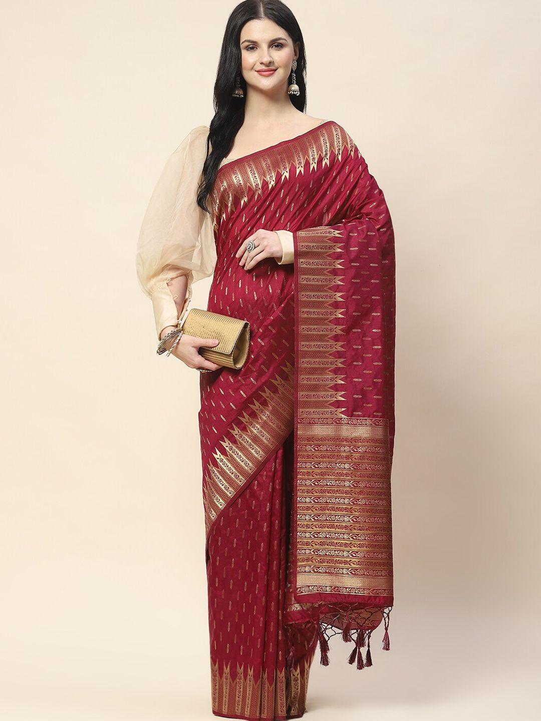 meena bazaar ethnic motifs woven design zari saree