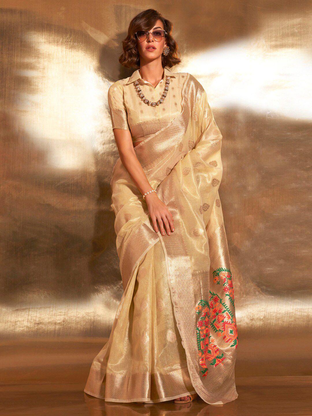 mitera woven design zari tissue banarasi saree