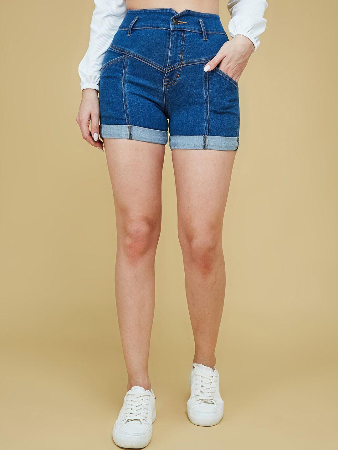 dressberry women high-rise denim denim shorts