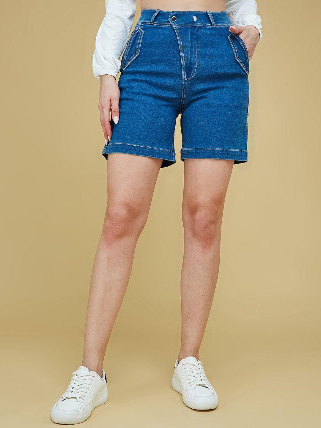 dressberry women high-rise denim denim shorts