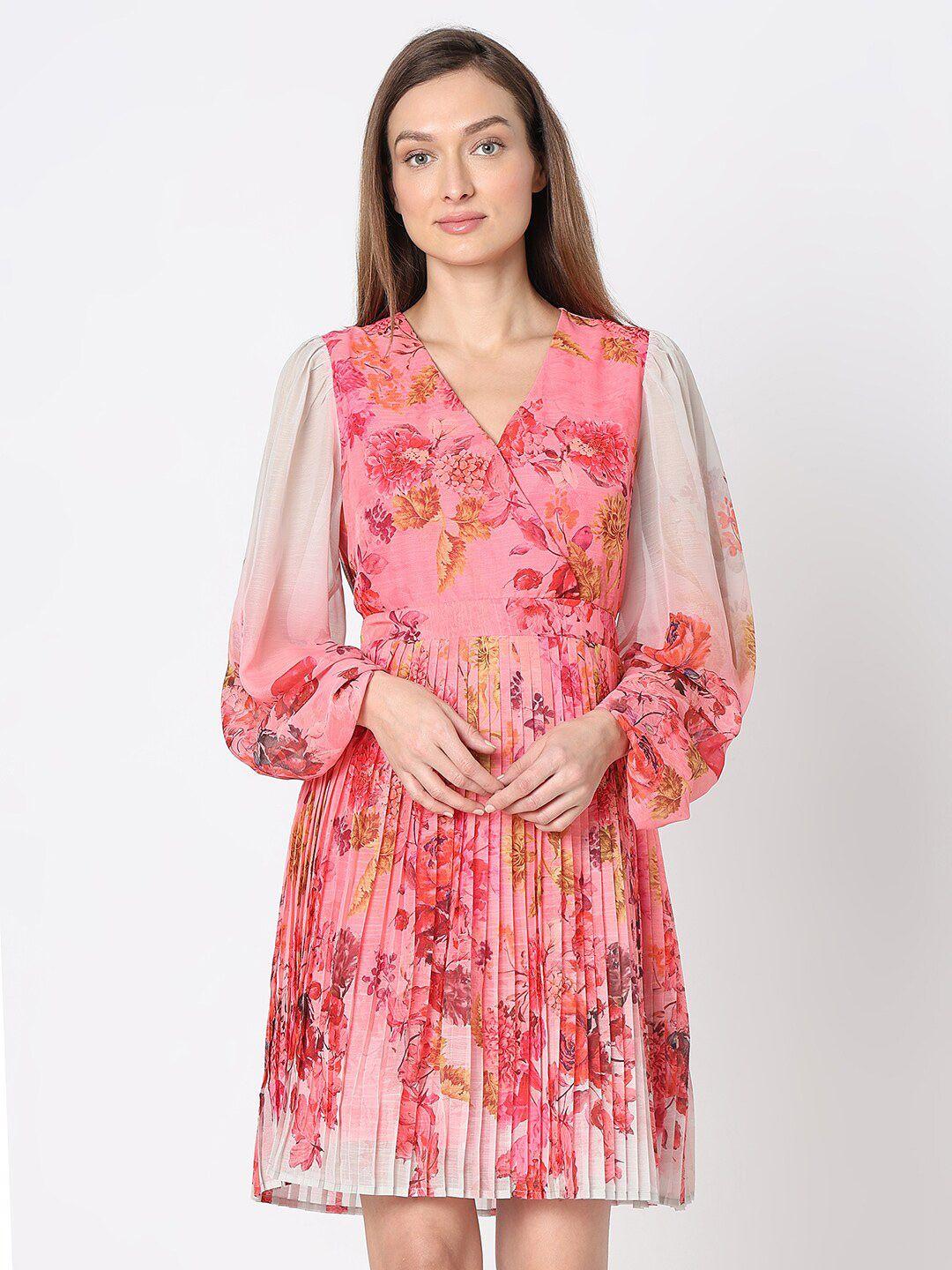 vero moda floral print fit & flare dress