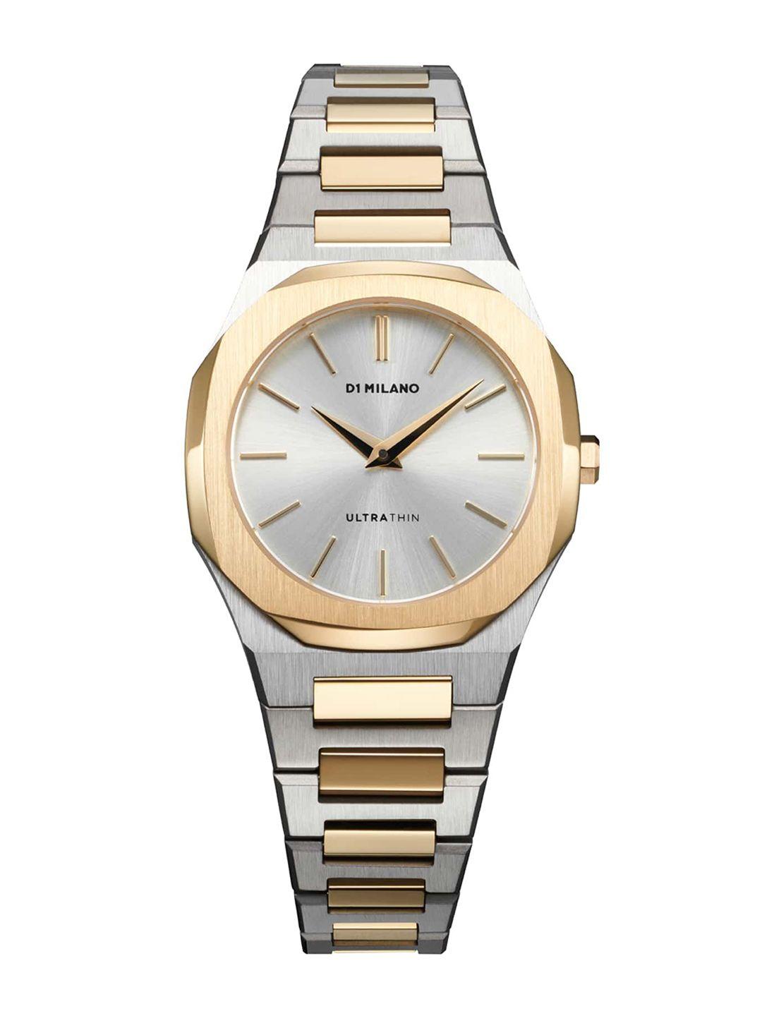 d1 milano women brass mother of pearl dial & stainless steel bracelet style straps analogue watch utbl34