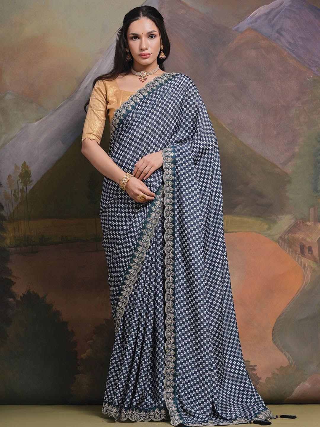 mitera embroidered pure georgette saree