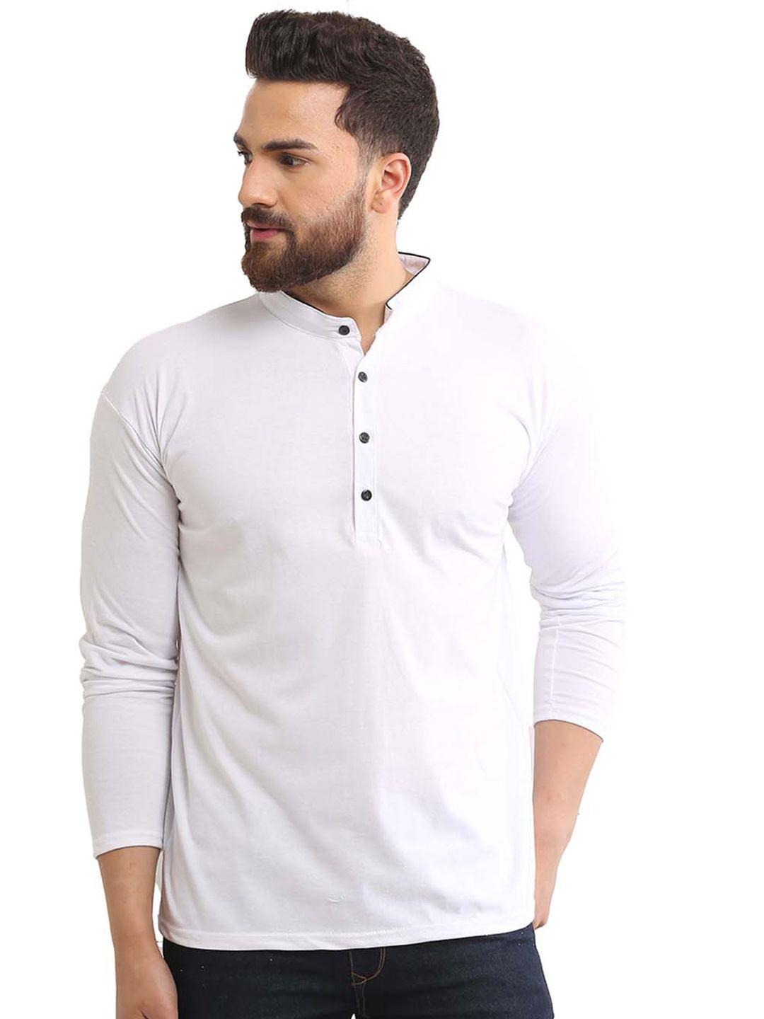 baesd men mandarin collar pockets t-shirt