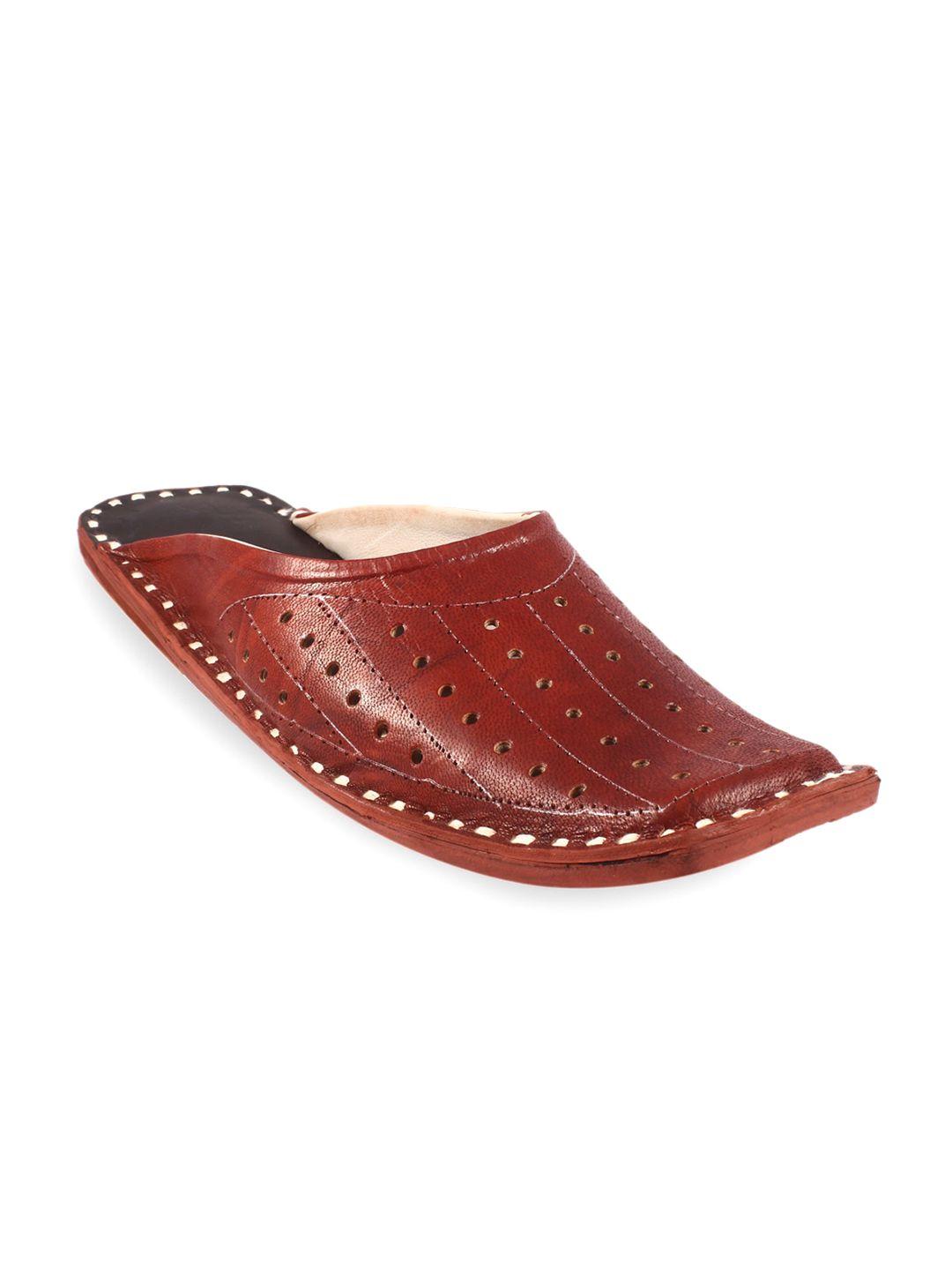 apratim men mules with laser cuts flats