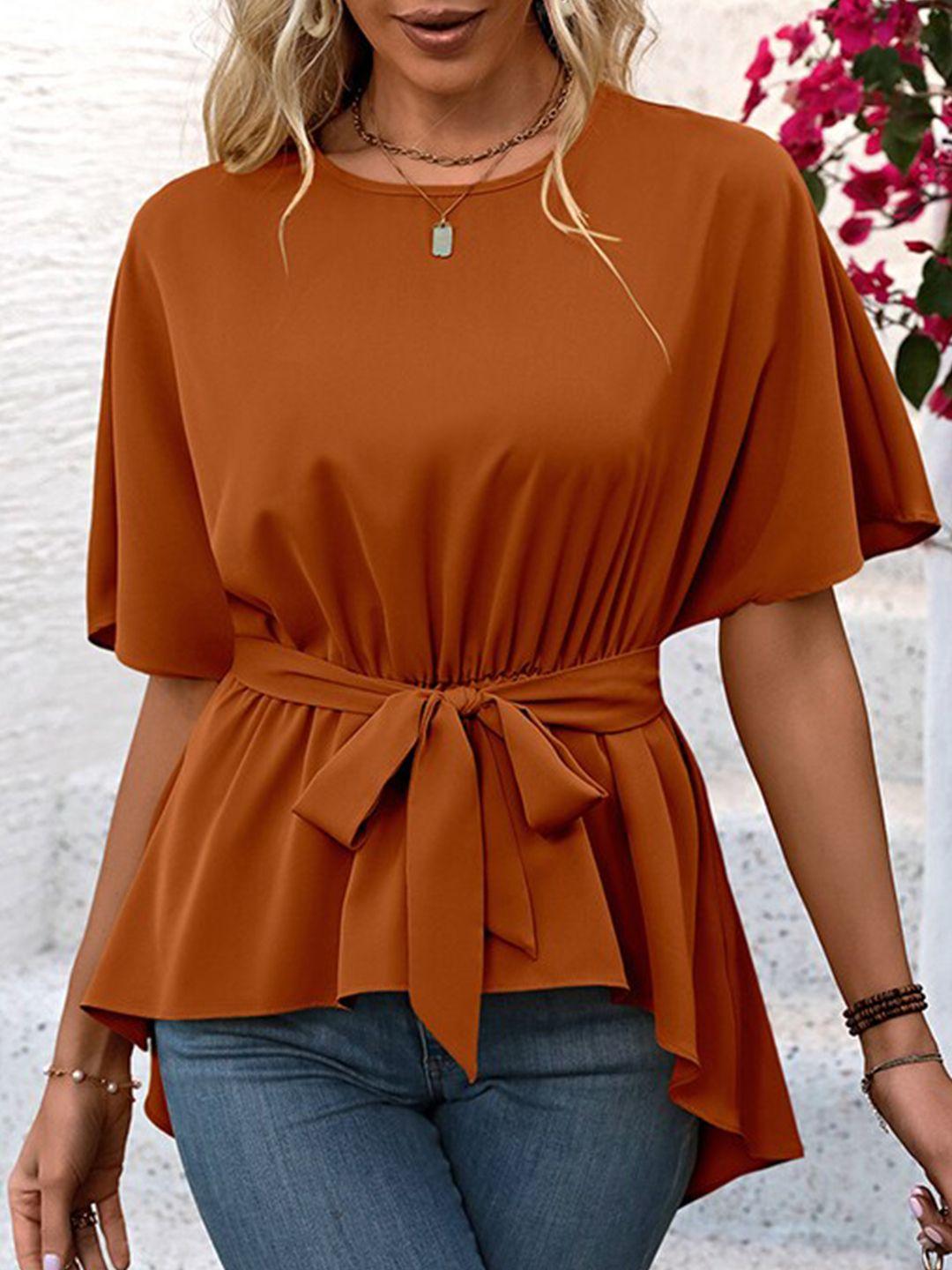 stylecast ruffles cinched waist top