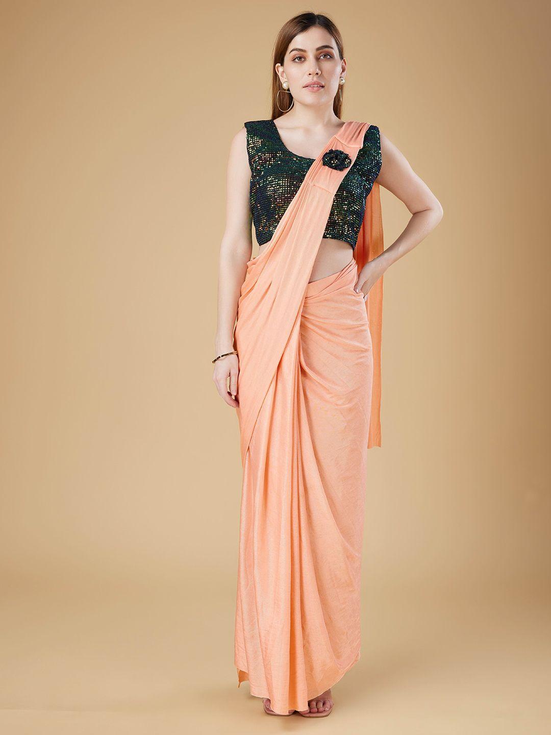 amoha trendz sequinned saree