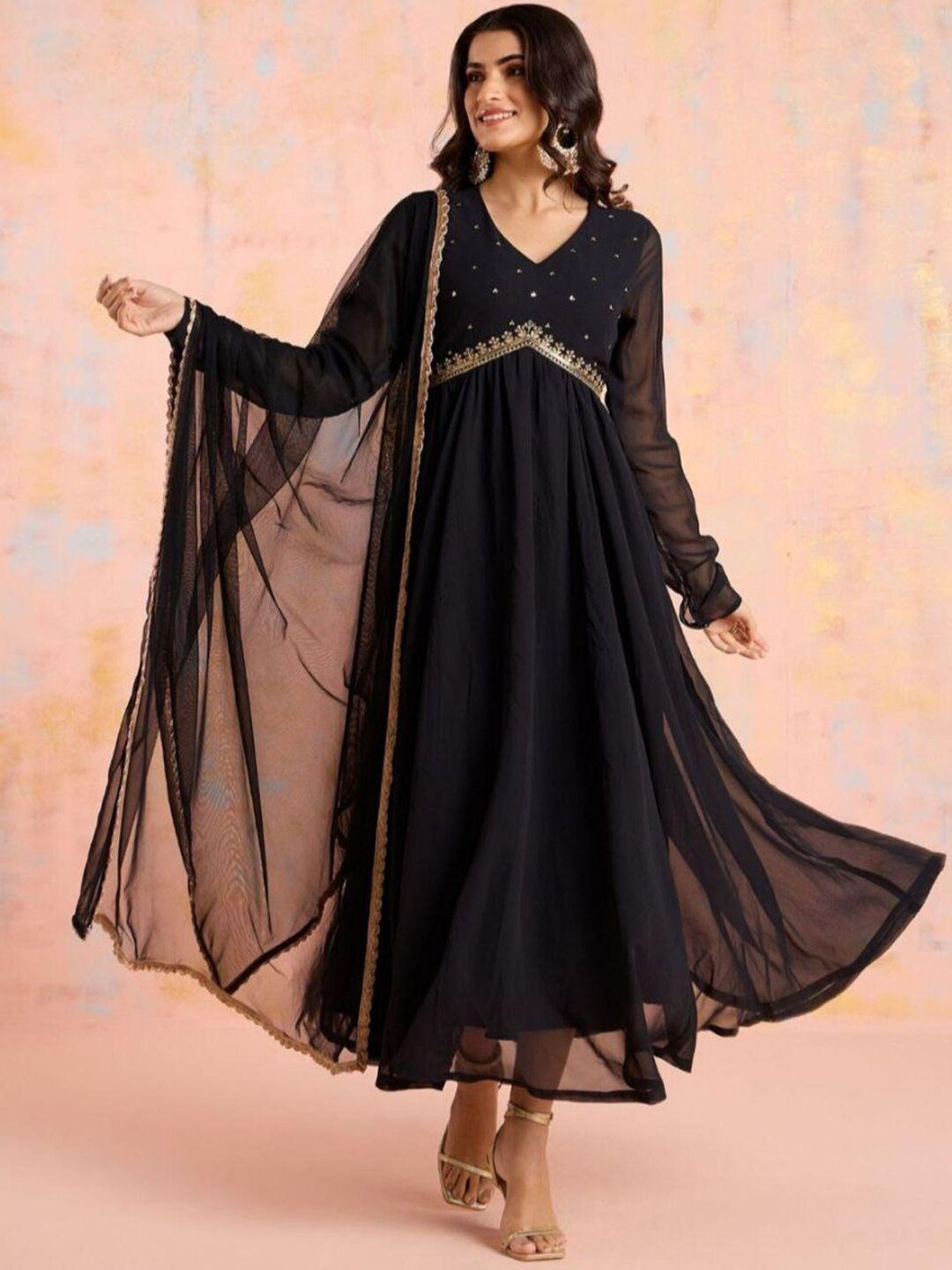 modestouze attires gotta patti anarkali kurta with trousers & dupatta