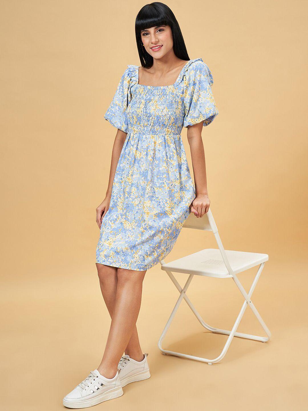 honey by pantaloons floral print flared sleeve a-line dress