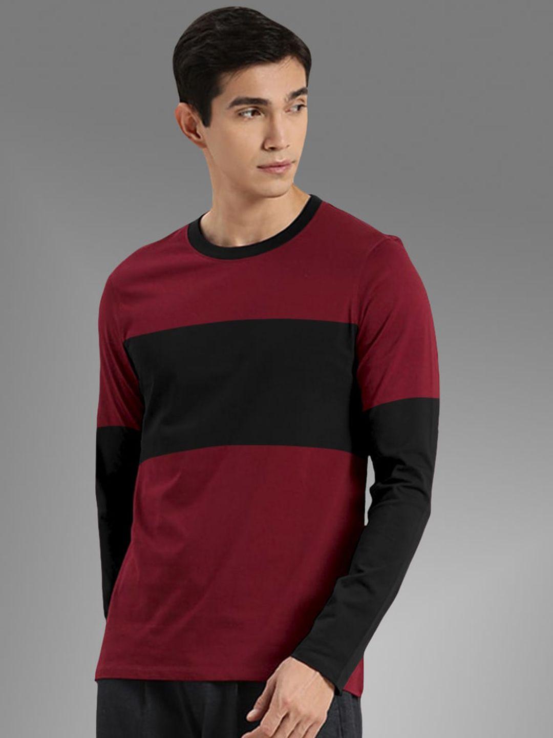 baesd round neck colourblocked cotton t-shirt