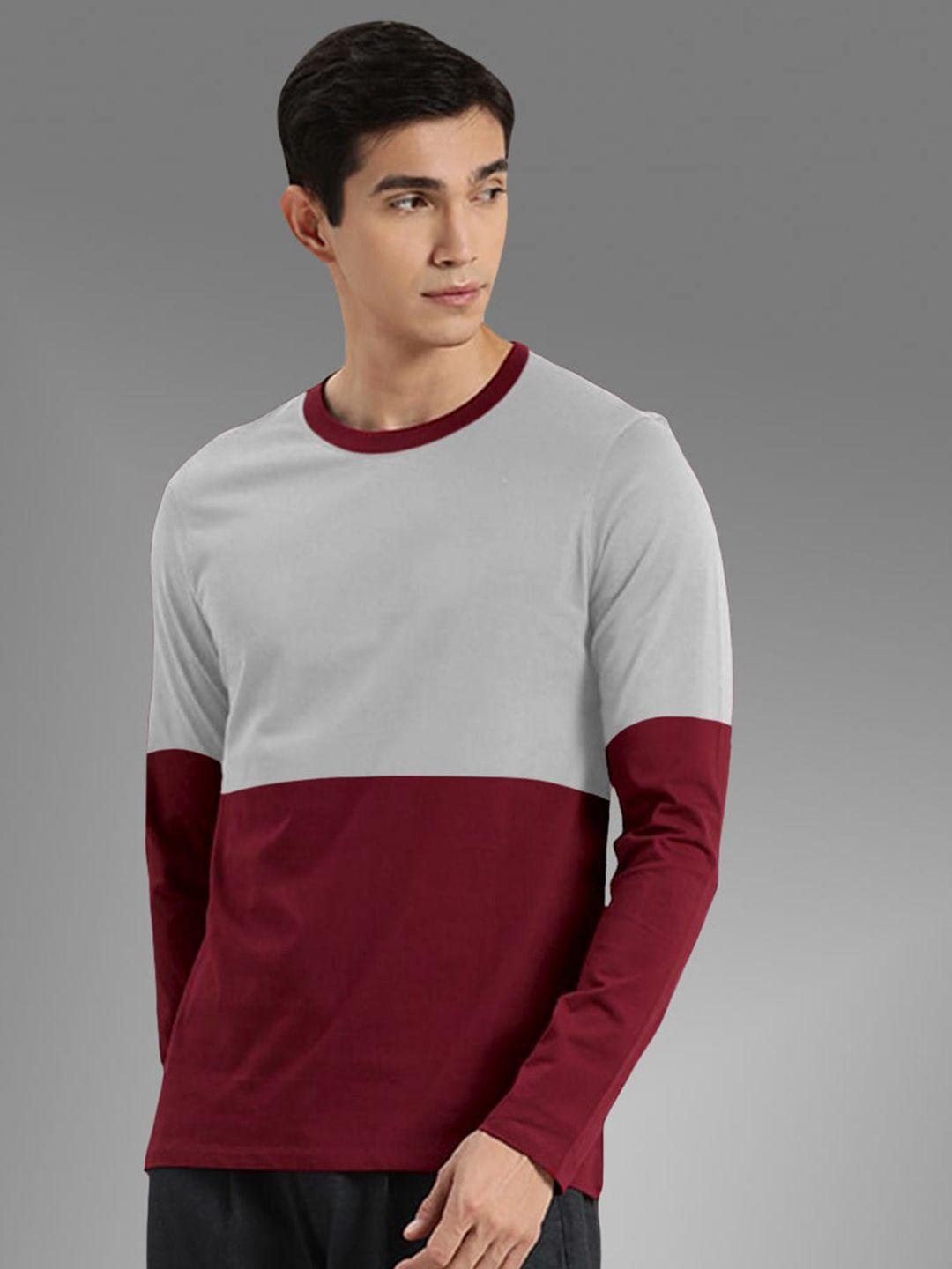 baesd colourblocked round neck cotton t-shirt